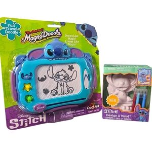 Disney Stitch Magna Doodle Drawing Toy & Design A Vinyl Kit Bundle
